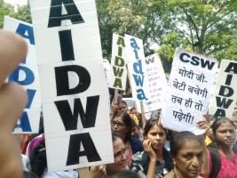 Women organisations protest outside Haryana Bhawan in Delhi, demand arrests of other accused